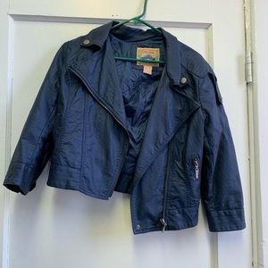 Fake leather navy jacket